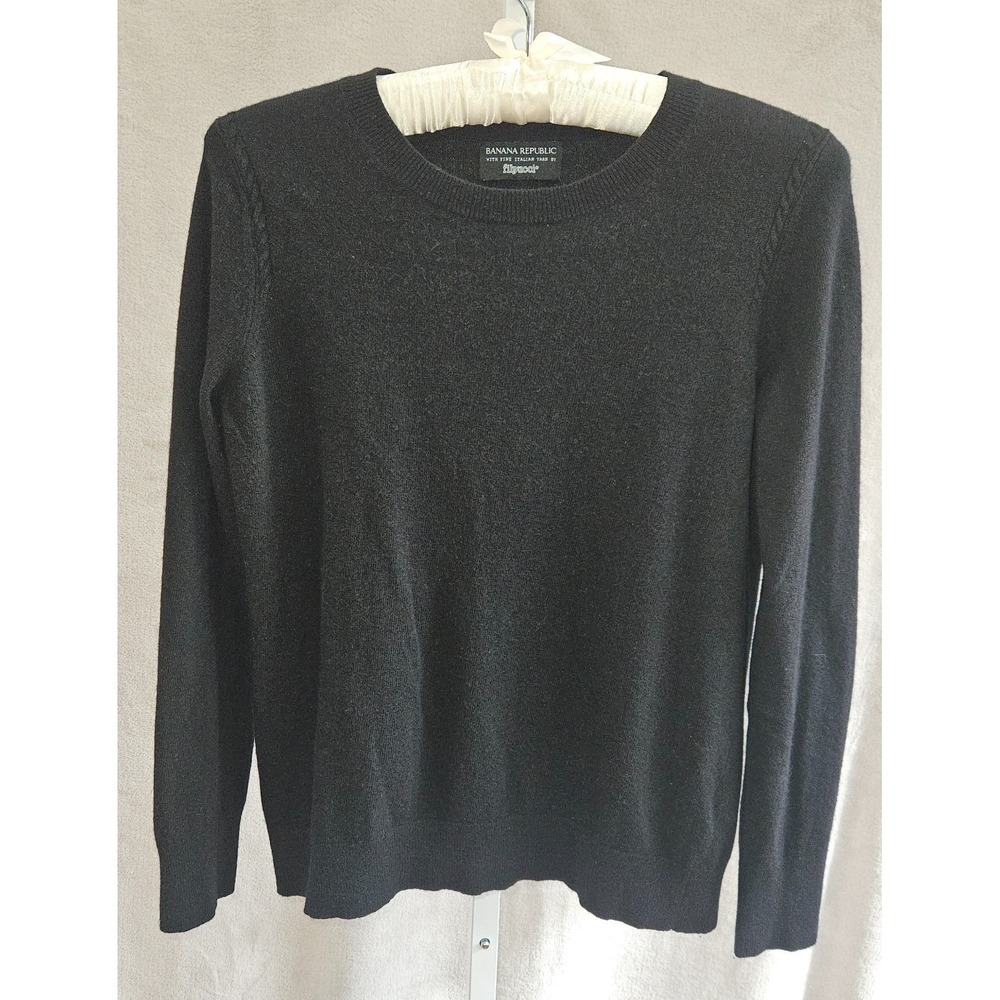 Banana Republic Filpucci Merino Cashmere Sweater Center Back Cable Knit Women's